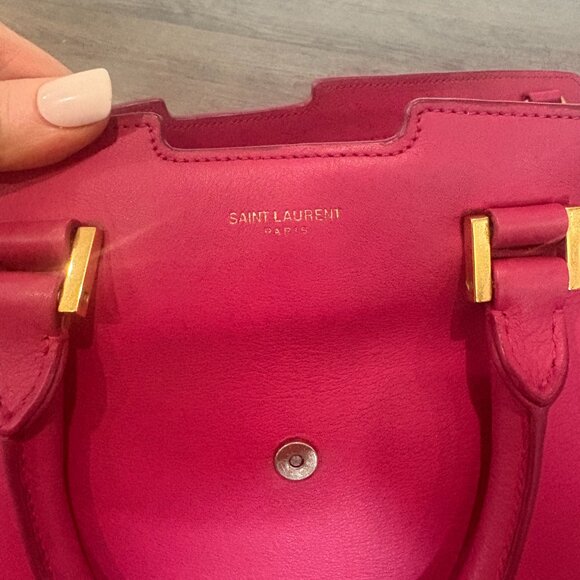 Auth YSL - Yves Saint Laurent Small Classic Y Cabas Fuscia Pink - COA Included - Picture 8 of 10